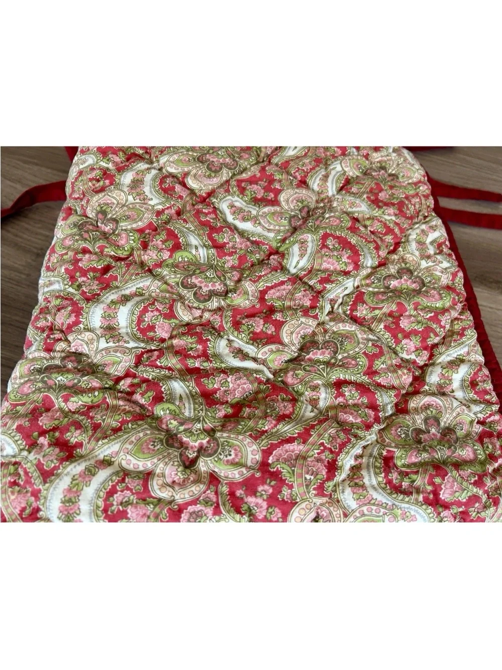Pottery Barn Euro Sham Set of 2 Georgia Quilted Red And Paisley  26 x 26 Inches